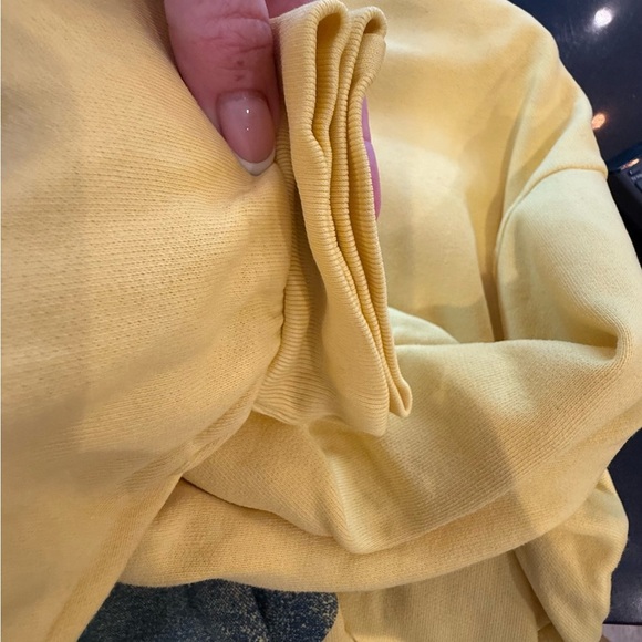 MOTHER Jeans, The Drop Square Vibrant Yellow Smiley Sweatshirt - Picture 3 of 8